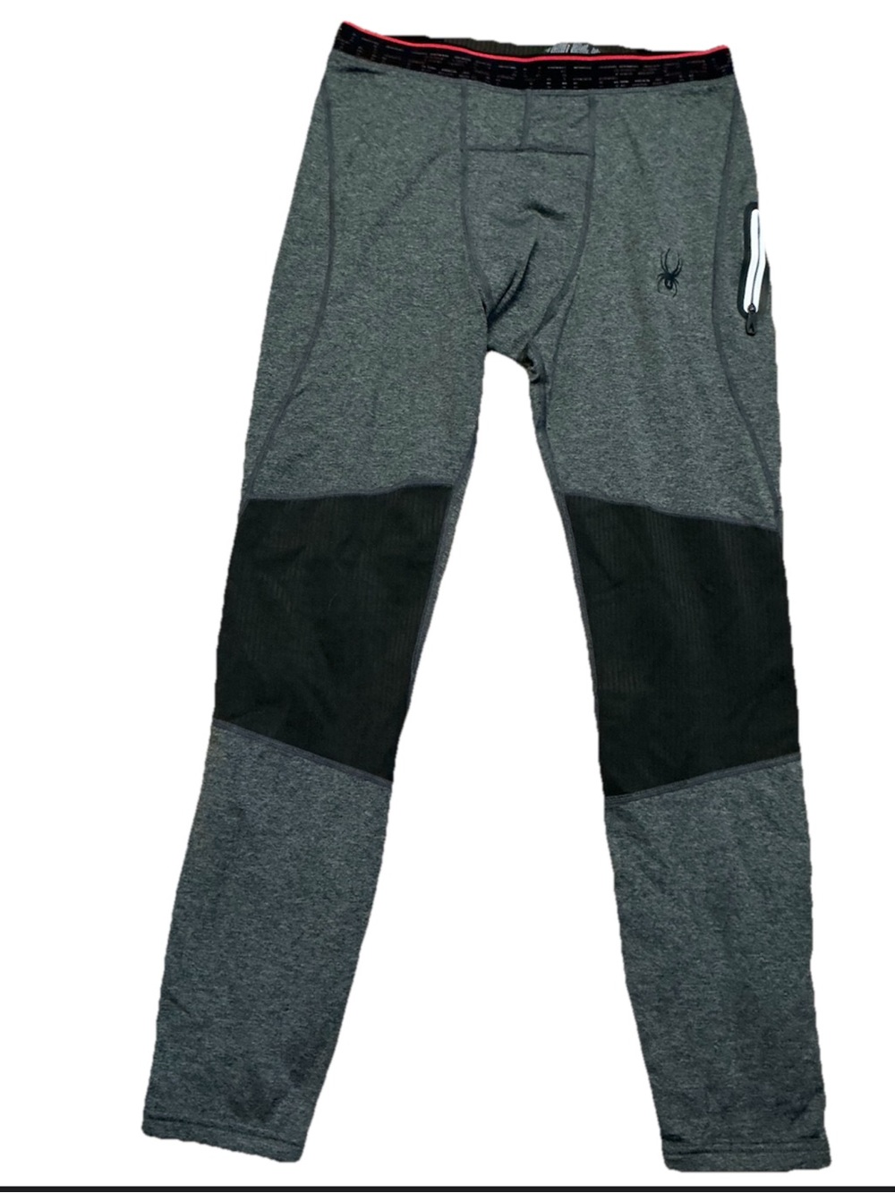 Spyder Active Compression Pants Mens Medium Gray Fleece Lined Athletic RunTights
